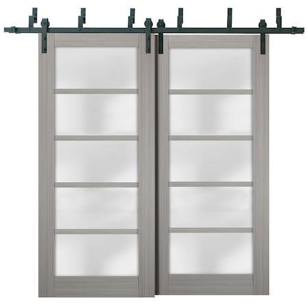 Sartodoors Barn Bypass Interior Door, 48" x 96", Gray QUADRO4002BBB-SSS-4896